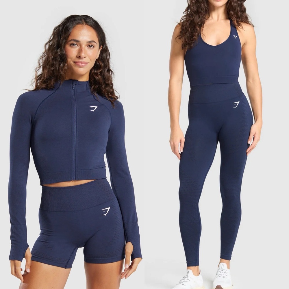Gymshark Vital Set in Heavy Blue Marl (4 Pieces)